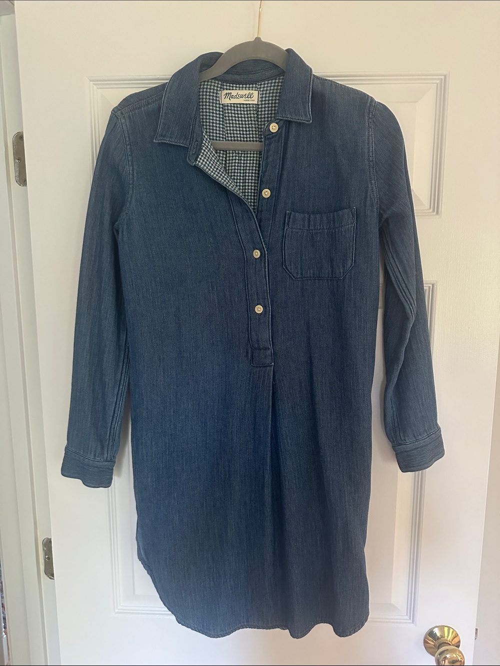 Madewell Dark Blue Denim Shirt Dress